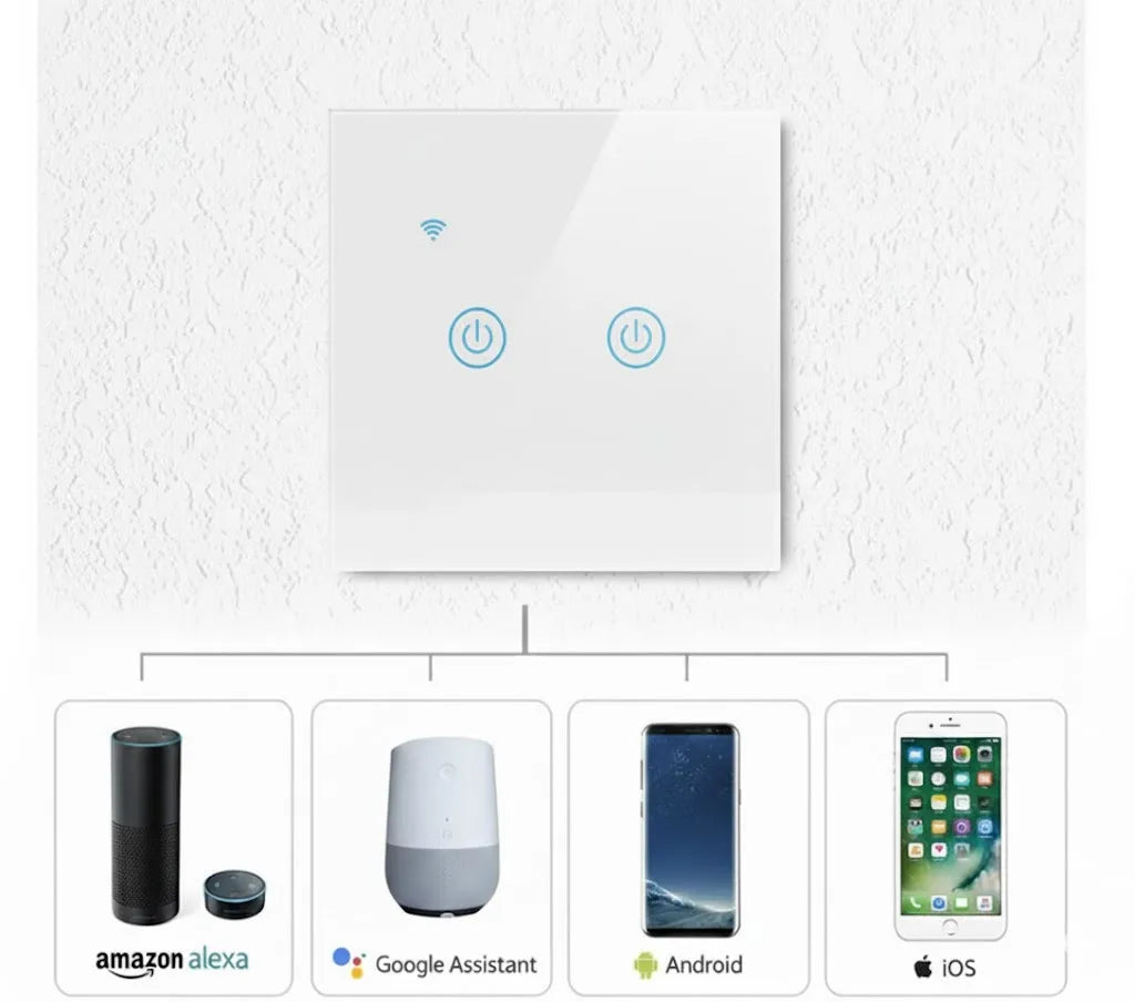 2 Gang WiFi Touch Wall Switch 3X3